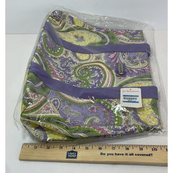 Jim Thompson Madrid Multicolor Paisley Floral Print Large Canvas Tote Shopper - Picture 11 of 13